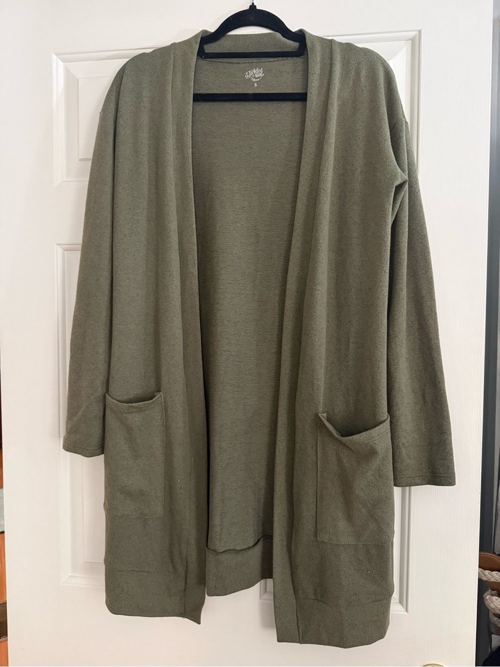 Olive Open-Front Women's Cardigan Sweater